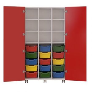 Casier triple avec portes